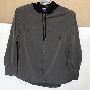 Alpha Forward AFWD Gray Women’s Hooded Shirt XXL‎ Long Sleeve Shirt
